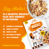No Added Sugar & Fruit & Nut Muesli Combo | Healthy Protein Food & Breakfast Cereal, 400g*Pack of 2