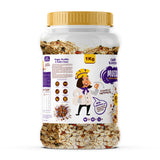 Dark Chocolate Almond Muesli 1Kg | Healthy Protein Food & Breakfast Cereal | Real Chocolate with added Bran, Seeds, Honey, Dry Fruits  | 100% Vegan & No Preservative |100% WholeGrain