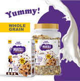 Dark Chocolate Almond Muesli 400g | Healthy Protein Food & Breakfast Cereal | Real Chocolate with added Bran, Seeds, Honey, Dry Fruits  | 100% Vegan & No Preservative |100% WholeGrain